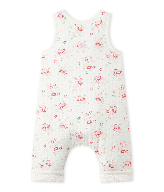 babysalopette in doorgestikte tubic wit LAIT/wit MULTICO