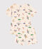 Korte kinderpyjama van katoen met multisportprint wit AVALANCHE/ MULTICO