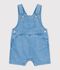 Salopette courte b&eacute;b&eacute; en denim l&eacute;ger bleu