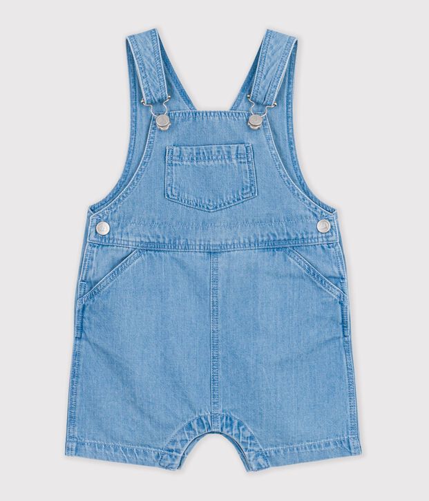Korte lichte salopette van denim voor baby's blauw