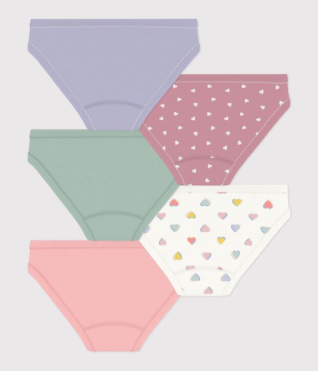 Lot de culottes enfant en coton &agrave; c&oelig;urs multicouleur