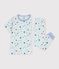 Katoenen kinderpyjama met korte mouwen en lange pijpen met print blauw/multicouleur