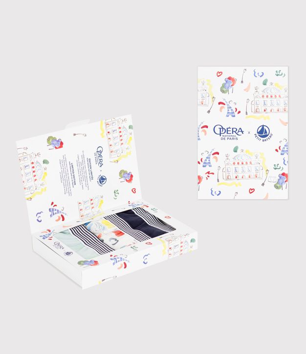 Setje met katoenen boxershorts met Op&eacute;ra-print voor kinderen multicouleur