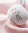 Katoenen knuffelkonijn voor baby's roze CHARME/wit MARSHMALLOW