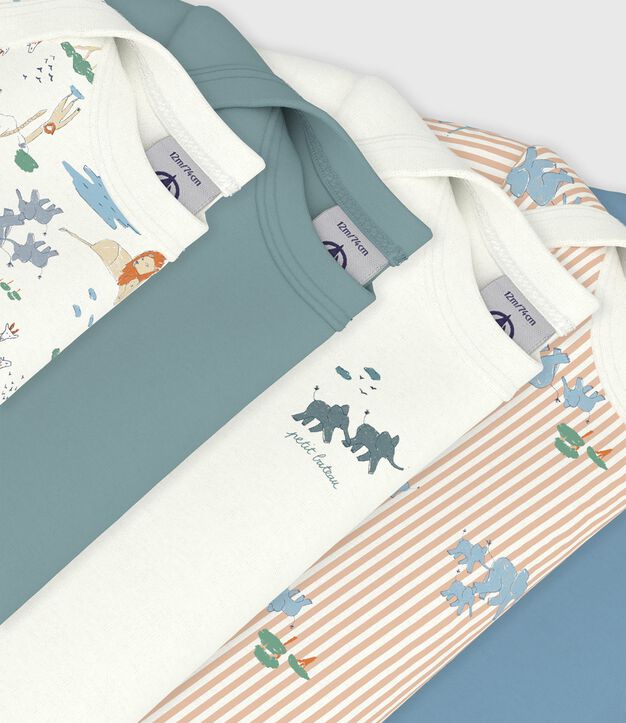 Lot de bodies manches courtes en coton imprim&eacute; b&eacute;b&eacute; multicouleur
