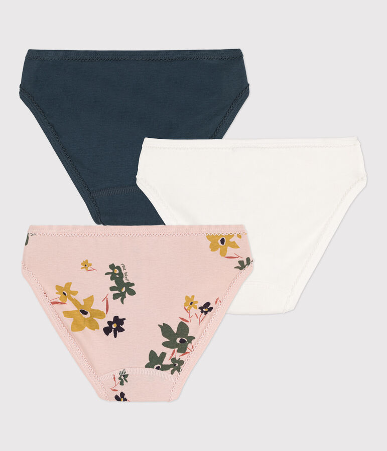Lot de 3 culottes fleur petite fille en coton variante 1