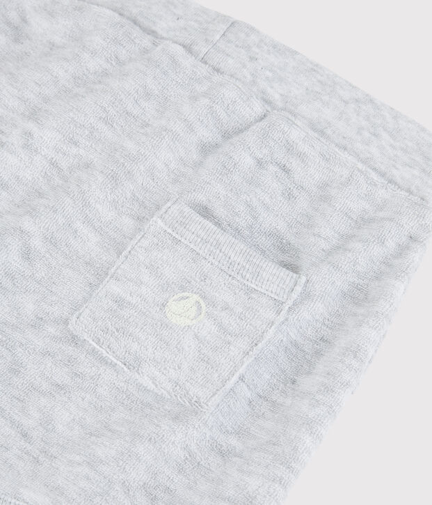 Badstof short voor babyjongens grijs
