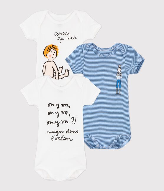 Inloggegevens geleider Buiten adem Set van 3 rompertjes met korte mouwen voor baby variante 1 | Petit Bateau
