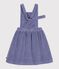 Robe salopette enfant en velours uni violet