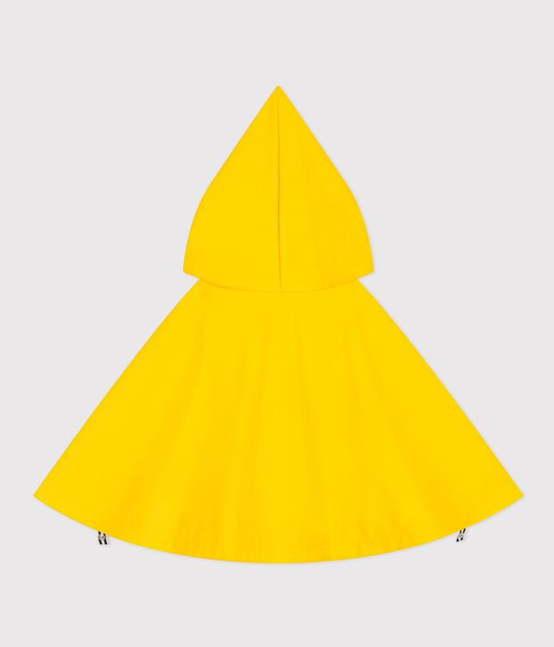Cape de pluie b&eacute;b&eacute; en coton et maille enduite jaune