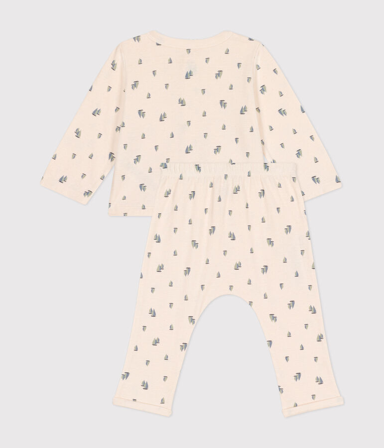 Tweedelig babysetje van tubic ecru/multicouleur