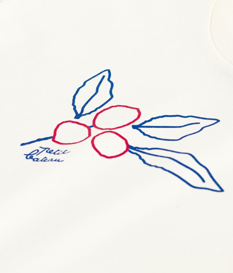 T-shirt met korte mouwen en print voor kinderen ecru