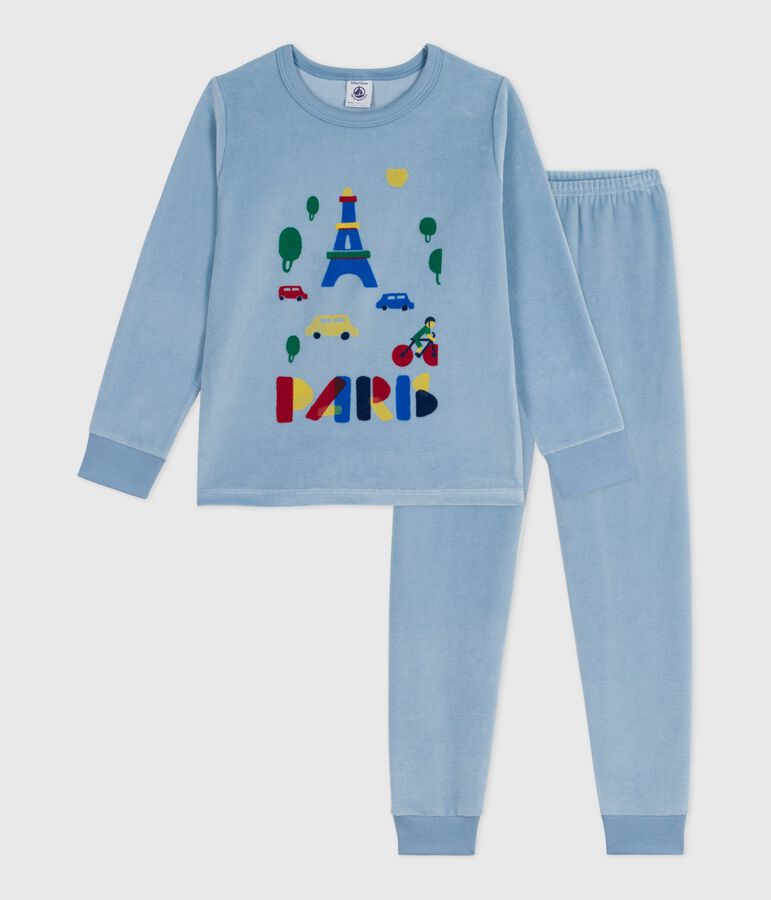Fluwelen kinderpyjama blauw