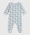 Pyjama zippé bébé en velours imprimé baleines CO2/ ADRIATIC