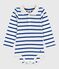 Katoenen babybody met gestreepte polokraag blauw MILK/ OLYMPIC