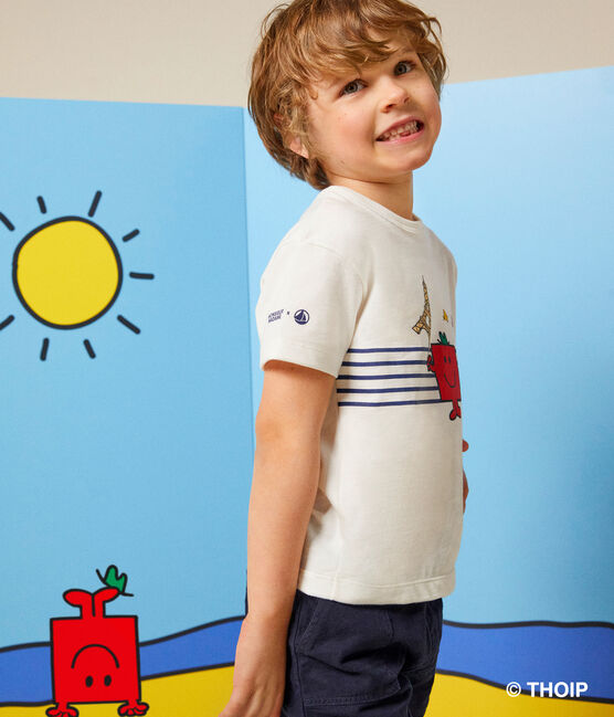Tee-shirt Monsieur Madame en coton enfant blanc MARSHMALLOW