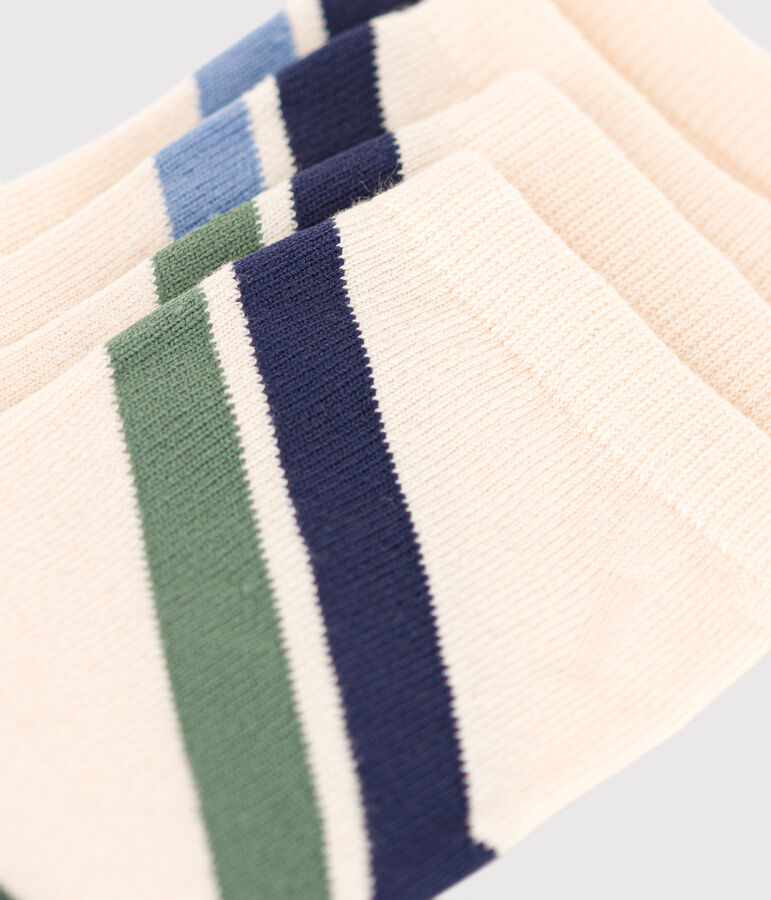 2 paires de chaussettes en coton rayures enfant multicouleur
