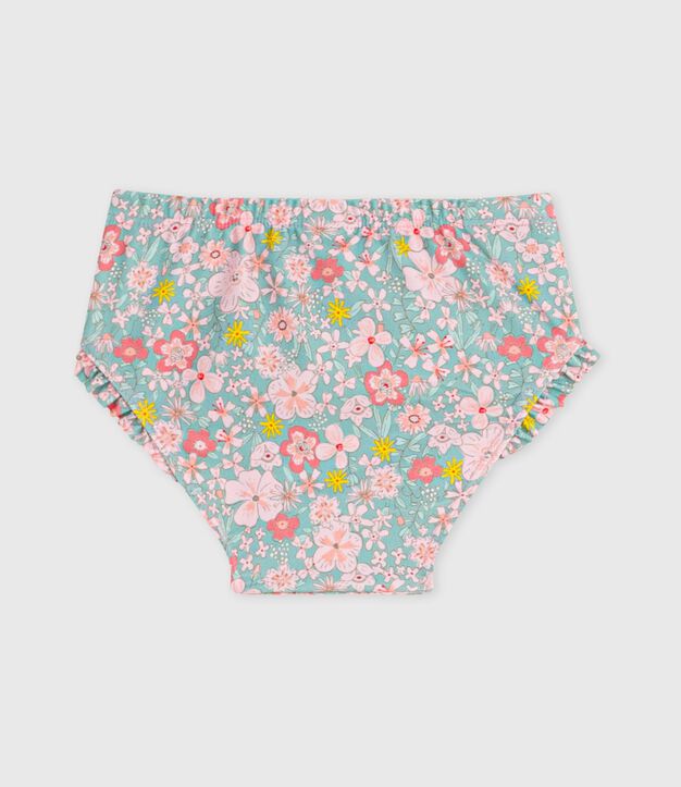 Zwembroekje met ruches en bloemenprint voor baby's blauw/multicouleur