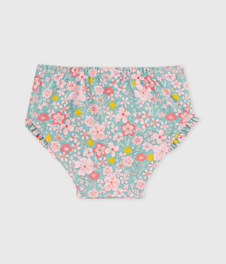 Zwembroekje met ruches en bloemenprint voor baby's blauw/multicouleur