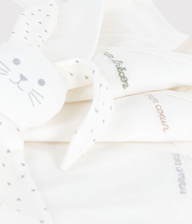 Coffret cadeau naissance en coton brod&eacute; multicouleur