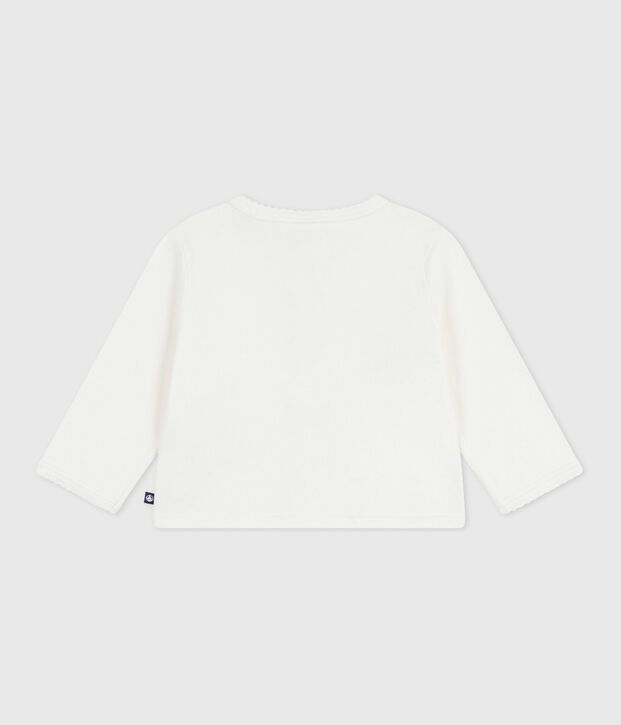 Cardigan b&eacute;b&eacute; en coton uni blanc