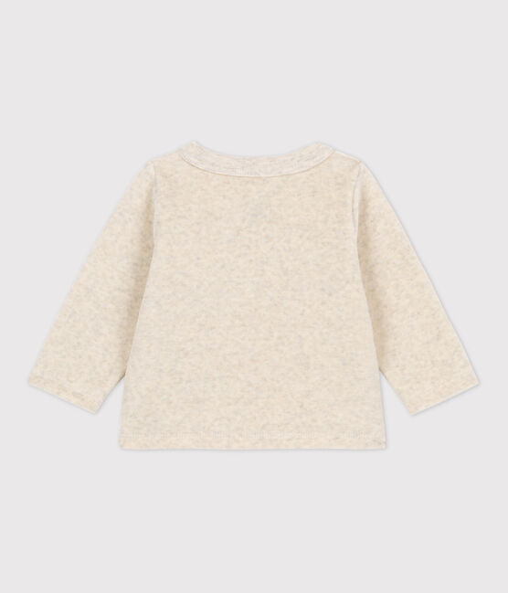 Babycardigan van katoenen velours beige MONTELIMAR CHINE