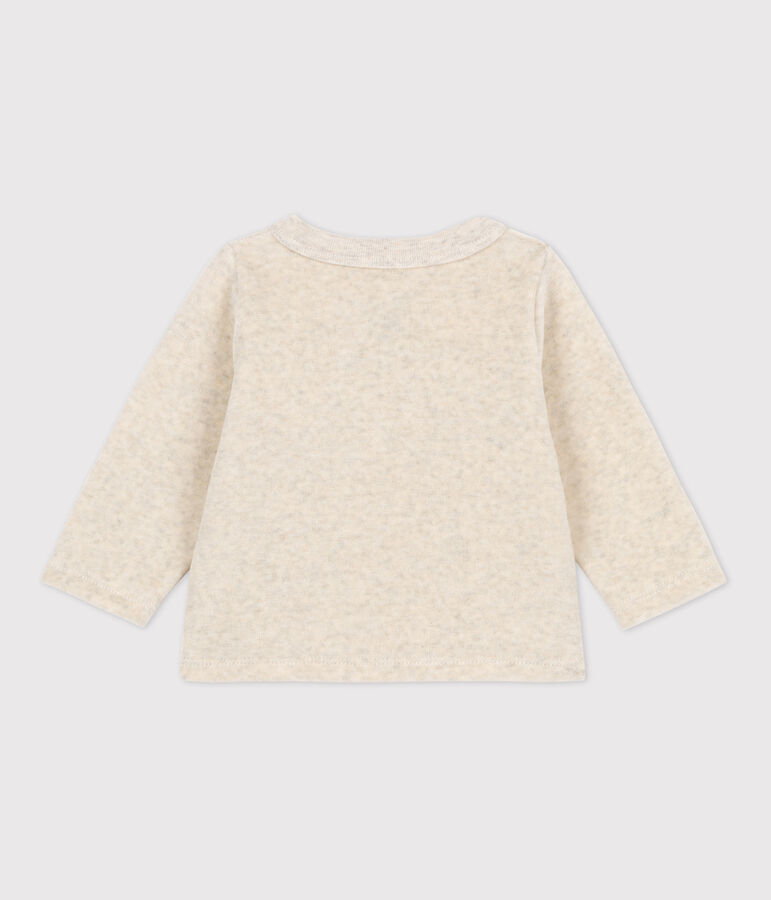 Babycardigan van katoenen velours beige MONTELIMAR CHINE