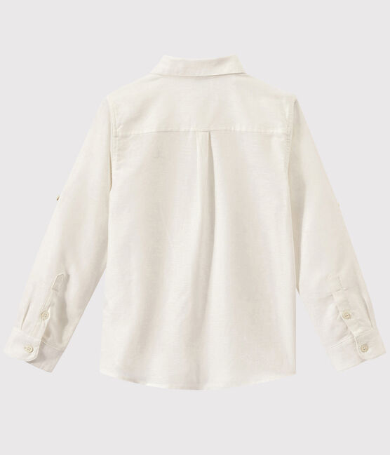 Jongensshirt van oxford stof wit ECUME