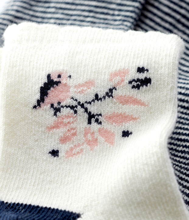 Set van 2 paar sokken met motiefje voor baby meisje multicouleur