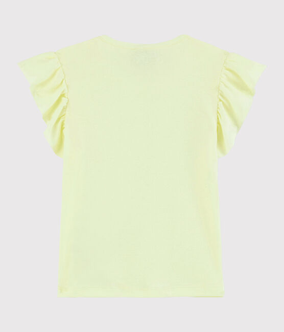 Katoenen T-shirt met korte mouwen voor meisjes geel CITRONEL