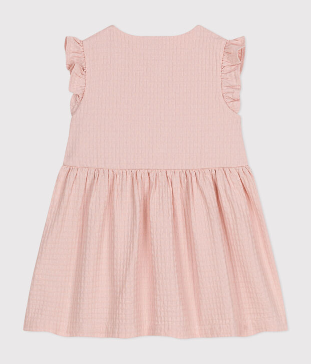 Robe sans manche en coton fa&ccedil;onn&eacute; b&eacute;b&eacute; rose