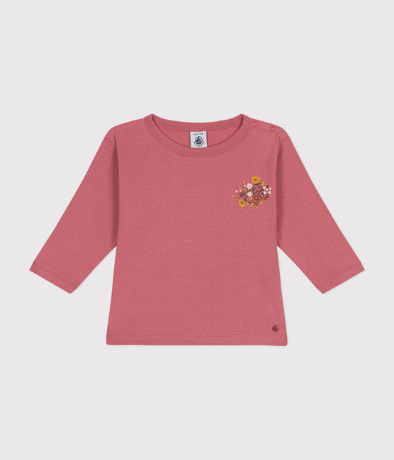 Tee-shirt manches longues en coton bébé rose ROSEWOOD