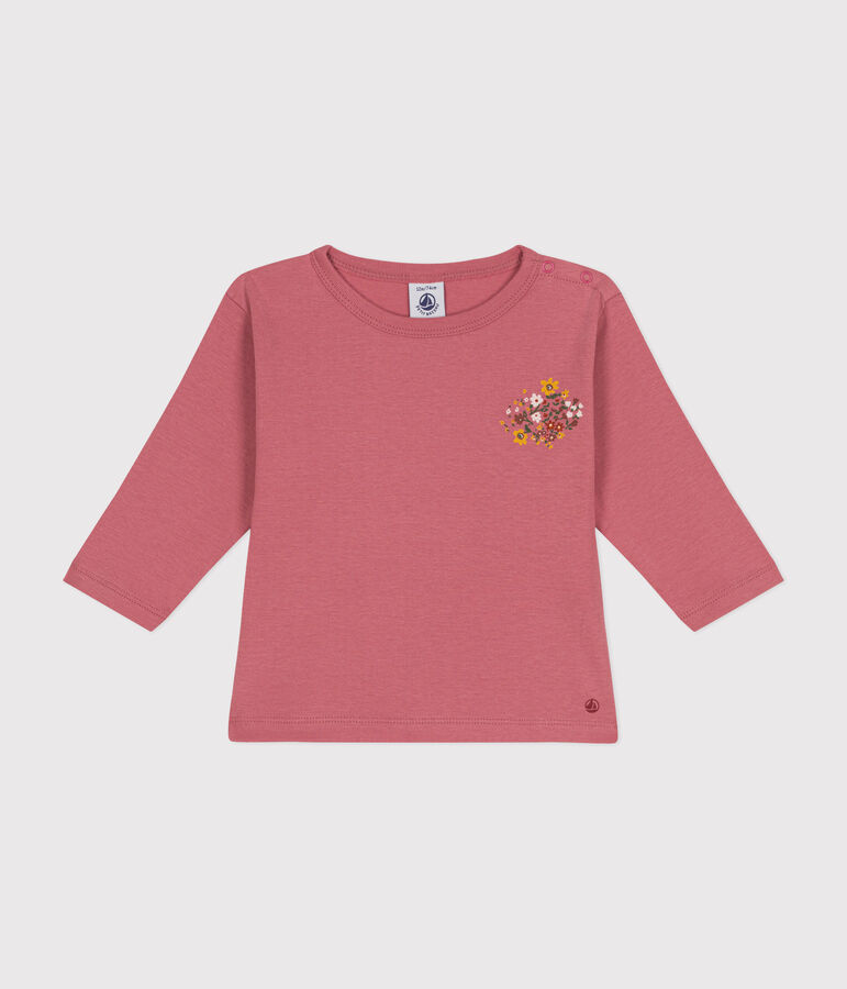 Katoenen T-shirt met lange mouwen voor baby's roze