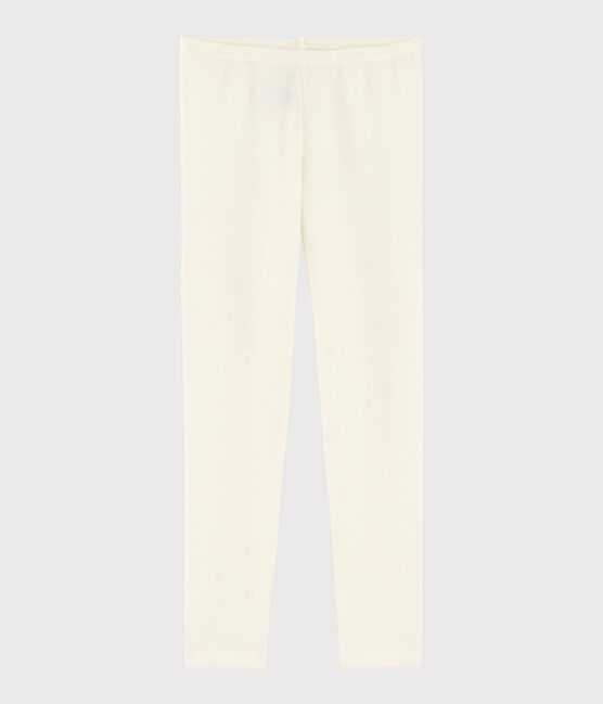 Legging uni petite fille/petit garçon en laine et coton gris ECRU