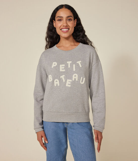 Fleece sweatshirt voor dames grijs CHATON CHINE