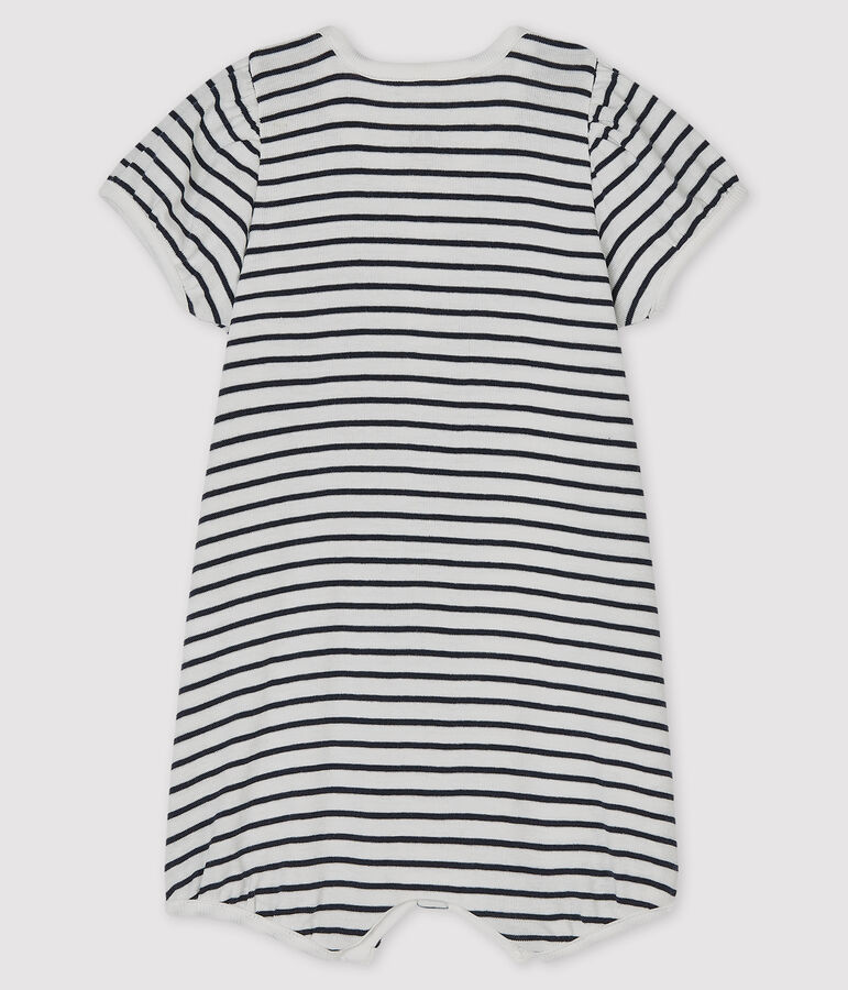 Combicourt b&eacute;b&eacute; fille en c&ocirc;te blanc MARSHMALLOW/bleu SMOKING