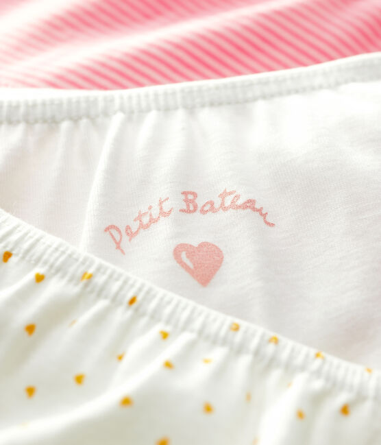 Lot de 3 shorties imprimé coeur petite fille en coton variante 1