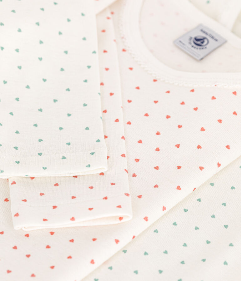 Set van 2 T-shirts met lange mouwen met hart voor meisjes in katoen multicouleur