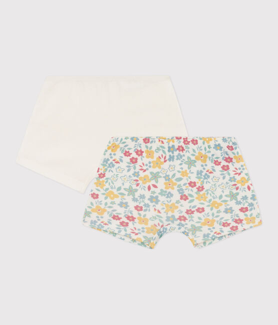 Lot de 2 shorties fleurs en coton petite fille variante 1