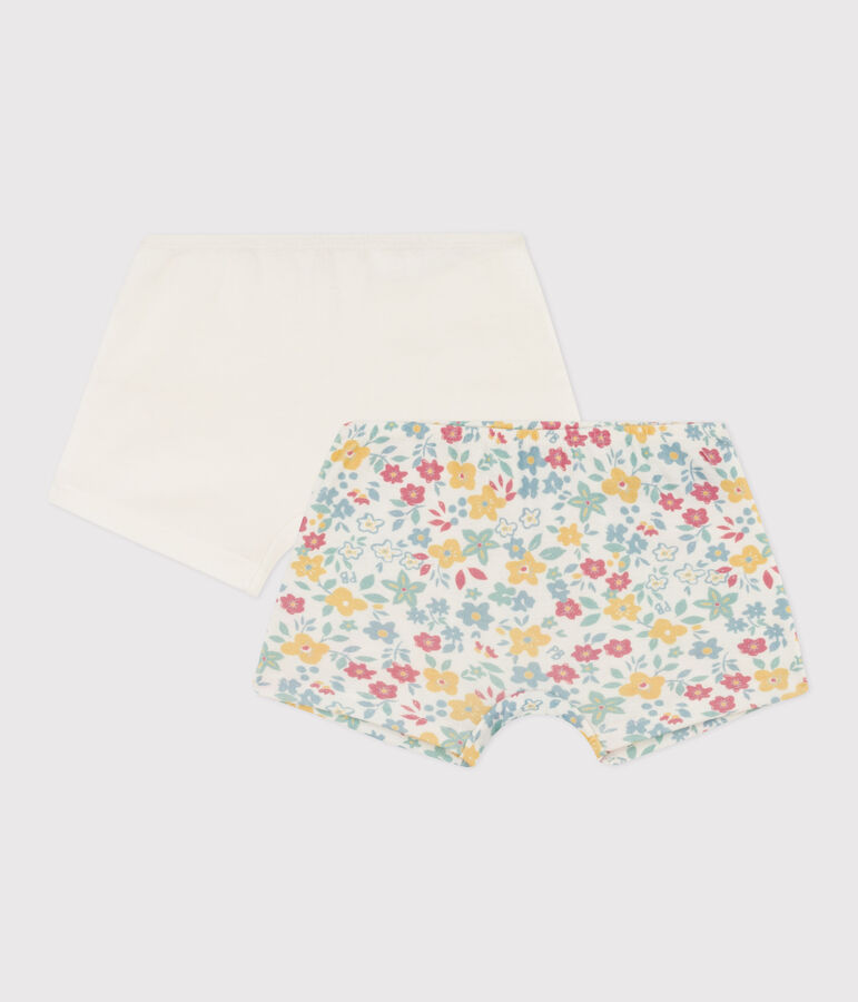 Set van 2 shorty's met bloemetjes voor meisjes in katoen multicouleur