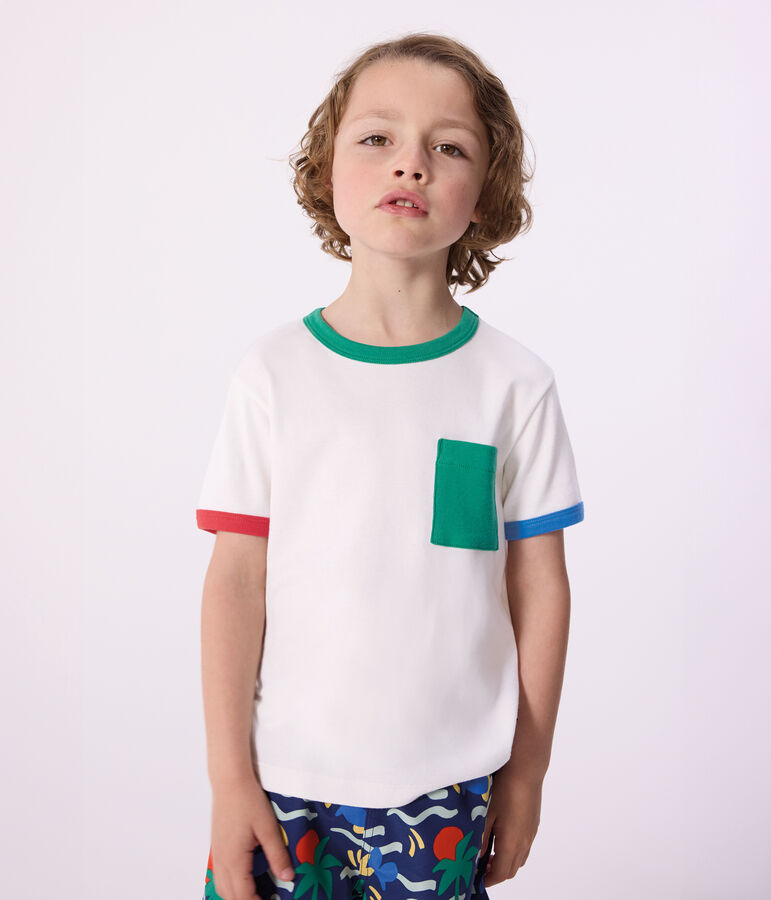 Katoenen T-shirt met korte mouwen voor kinderen wit