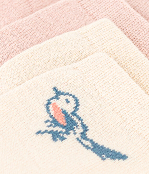Set van 3 paar babysokken met vogelprint multicouleur