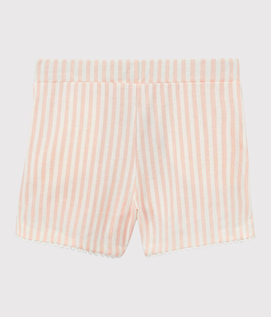 Jersey short voor meisjes roze MINOIS/wit MARSHMALLOW