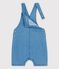 Korte lichte tuinbroek van biologisch denim voor baby's blauw DENIM CLAIR