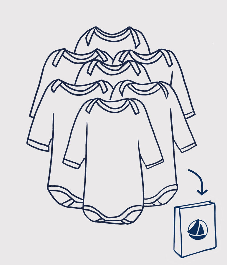 Verrassingszakje van 7 rompers met lange mouwen voor baby meisje multicouleur