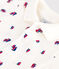 Katoenen babybody met korte mouwen en bootjesprint wit MARSHMALLOW/wit MULTICO
