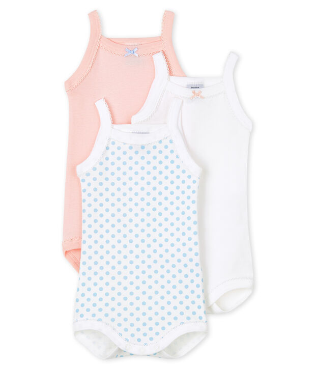 Set van 3 rompertjes met bandjes voor baby meisjes multicouleur