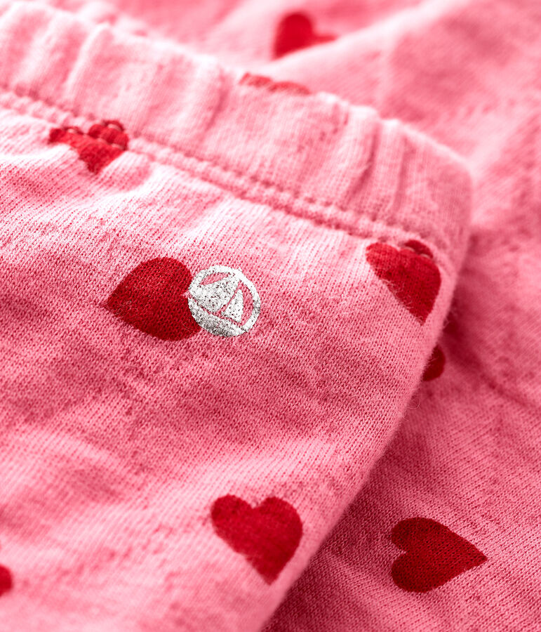 Pantalon &agrave; motif b&eacute;b&eacute; fille rose CHEEK/rouge TERKUIT