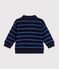 Katoenen babysweatshirt met streepjes en polokraag blauw/multicouleur