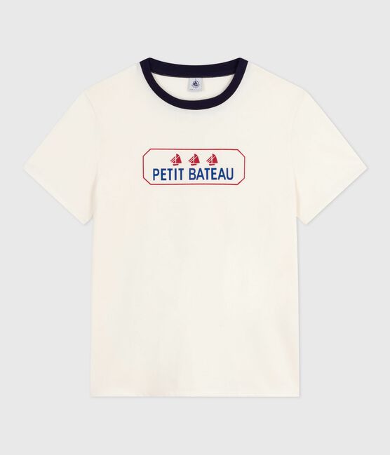 Katoenen dames-T-shirt met korte mouwen - Le Droit blauw MILK/ SOIR